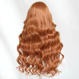 {50% de réduction} Perruque Lace Front 13x4 Cheveux Humains Ondulés Cuivré Marron