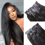 Extensions de cheveux à clip en PU sans couture Ultra Thin Yaki en cheveux humains vierges