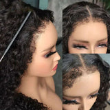 Bonnet en dentelle complète, dentelle transparente, bord 4C, perruque complète en cheveux humains | Bouclé crépu birman