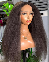 Nicole | Perruque Lace Front à Faux Cuir Chevelu Prédécoupé en Cheveux Humains Vierges | Kinky Straight
