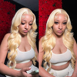 {50 % de réduction} Perruque Lace Front 13x4 Blonde 613 en Cheveux Humains | Body Wave