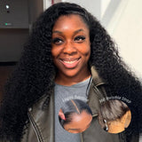 Perruque en cheveux naturels avec dentelle 360, effet fondu, bouclée/boucles birmanes, Lagos Hairline Invisible Strap