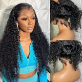 Perruque en cheveux naturels avec dentelle 360, effet fondu, bouclée/boucles birmanes, Lagos Hairline Invisible Strap
