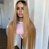 Makena | Perruque Lace Front Ombrée Miel Blond Cheveux Humains Vierges 13X6