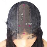 Perruque Lace Frontal Bob Effilé Coupé Droit Vietnamien 2x6 HD Effet Peau avec Frange