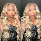 Zarina | Perruque Lace Front Cheveux Naturels Blond Platine Mèches P10/613