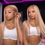 Perruque Lace Front Cheveux Humains Blonds Cendrés Lin 13x4/13x6 Prédécoupée
