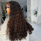 SANS NŒUDS - Perruque frontale en cheveux naturels 13x6 avec dentelle fondue pré-épilée | Ombre Loose Wave