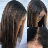 [NOUVEAU NÉ + SANS NŒUDS] Perruque Frontale 13x6 HD Lace Skin Melt Cheveux Humains Mèches Yaki