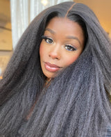 {Vente Exceptionnelle} Perruque Lace Frontale 360 Cheveux Humains Raides Crépu 250% Invisible