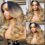 Perruque Lace Front Cheveux Humains Chic Ombré Blond 13x4 | 13x6