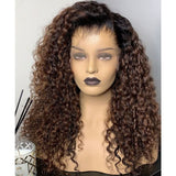{50 % de réduction} Perruque Frontale Ombrée Marron 13X6 Effet Peau avec Ligne de Cheveux Délicate