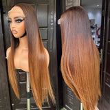 Perruque brésilienne droite colorée Ombré 13x4|13X6 en cheveux humains avec lace frontale