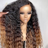 {Vente Flash} Perruque Lace Frontale 360 Cheveux Humains 250% Invisible Ombrée Ondulée