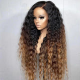{Vente Flash} Perruque Lace Frontale 360 Cheveux Humains 250% Invisible Ombrée Ondulée