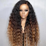 {Vente Flash} Perruque Lace Frontale 360 Cheveux Humains 250% Invisible Ombrée Ondulée