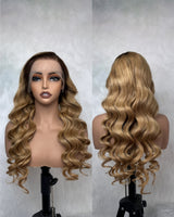 Perruque Lace Frontale Cheveux Humains Blonds Ombrés Pré-Épilés 13x4/13x6