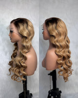 Perruque Lace Frontale Cheveux Humains Blonds Ombrés Pré-Épilés 13x4/13x6