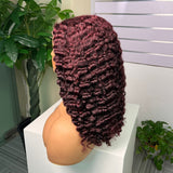 {50% de réduction} Perruque Lace Front 13x4 Cheveux humains bouclés Birmans Rouge 99J