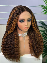 {Vente Flash} Perruque Lace Transparente 4x4/13x4 Cheveux Humains Birmans Bouclés 250% Mèches Blanches