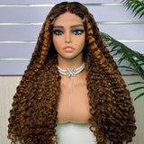 {Vente Flash} Perruque Lace Transparente 4x4/13x4 Cheveux Humains Birmans Bouclés 250% Mèches Blanches
