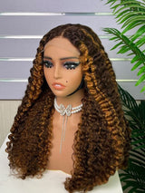 {Vente Flash} Perruque Lace Transparente 4x4/13x4 Cheveux Humains Birmans Bouclés 250% Mèches Blanches
