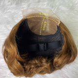 {50% de réduction} Perruque Lace Wig Cheveux Humains Courts Miel Pré-coiffée Raie Latérale 4.5 x 4.5