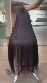 Perrruque Lace Front Vietnamienne Lisse Droit 5x5 HD, Dentelle Invisible Effet Peau, Densité 250%