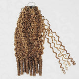 Extensions de cheveux humains frisés birmans tressés au crochet plume douce avec mèches