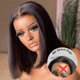 PAS DE CHEVEUX COURTS (retour de cheveux de 6 pouces) Perruque BOB en dentelle frontale 5x5 Skin Melt