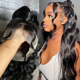 {50 % de réduction} Perruque Lace Wig entière HD Skin Melt ondulée en cheveux humains