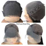 Perruque frontale coupe pixie en cheveux naturels gris poivre et sel