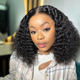 Perruque carrée bouclée 13x6, densité 250%, pré-épilée, cheveux humains, lace front