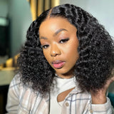 Perruque carrée bouclée 13x6, densité 250%, pré-épilée, cheveux humains, lace front