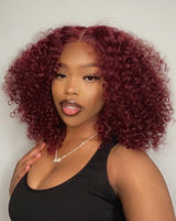 Vanessa | Perruque Lace Bob frisée en Cheveux Naturels Pré-épilés 99J