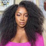 Perruque Lace Frontale Kinky Curly Naturel 4C Bouclée 13x6 Bordure Fondue