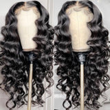 {Soldes Exceptionnels} Perruque Lace Frontale Cheveux Humains Pré-épilés Ondulés Profonds, 13x6 / 13x4