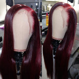{Vente Flash} Perruque Lace Front 5x5/13x6 Cheveux Humains Pré-épilés Couleur Bordeaux 99J