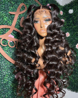 {Vente exceptionnelle} Perruque frontale 13x6 Full Hair en dentelle transparente, 250 % de densité, cheveux humains, Loose Deep Wave