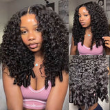 Nouvelle perruque TrueFit Drawstring 3D Fitted Pre-Cut HD Lace Closure, boucles birmanes, pointes bouclées avec sangles verticales
