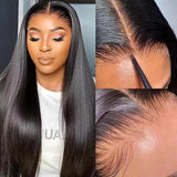 Nouvelle Perruque Lace Closure HD Pré-Coupée 3D TrueFit Lisse avec Cordon de Serrage et Bretelles Verticales
