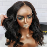 {Vente Flash} Perruque Lace Closure Yaki Wavy à Cordon Coulissant Amélioré, Taille 9x6 Ajustée et Pré-découpée