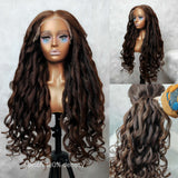 Perrque 9x6/13x6 Cheveux Humains Prédécoupés Yaki Ondulés, Bonnets Ajustés, Marron