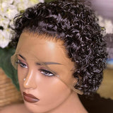 Destiny | Perruque Lace Front 13x6 en Cheveux Humains Vierges Pré-épilés Coupe Pixie Bouclée