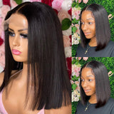 Ada | Perruque Bob Courte Brésilienne Lisse en Cheveux Naturels, Fermeture 4X4
