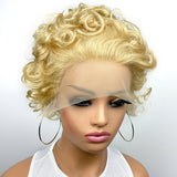 Paisley | Perruque Lace Front coupe Pixie courte blonde 613 en Cheveux Humains, pré-coiffée