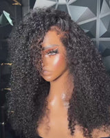 Perruque frontale en dentelle Curly Baby Hair Natural 4C Edge Skin Melt Bouclée