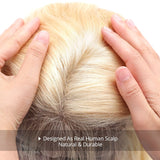 Perruque Lace Front Cheveux Naturels Blonds 613, Dentelle HD 13x4|13x6 | Coupe Carrée Ondulée