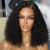 Perruque Lace Front Bouclée Courte 13x6 3D FULL FRONTAL en Cheveux Naturels, avec Tulle Indétectable et Ligne de Cheveux Pré-épilée