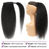 Extension de queue de cheval en cheveux humains à clipser Longue et lisse